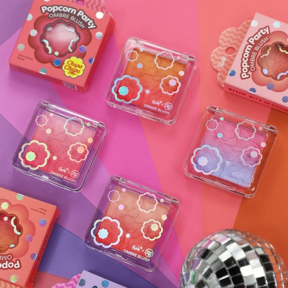 Chupa Chups Rude Cosmetics Popcorn Party Ombre Blush Buildable Glow For Cheeks - Picture 3 of 5